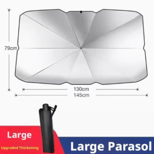 Reflective Windshield Sunshade 55x31in with Umbrella Fold for Cars and SUVs